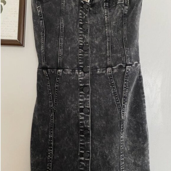Kendall & Kylie Black Stonewash Denim Sexy Dress Medium - Picture 6 of 6